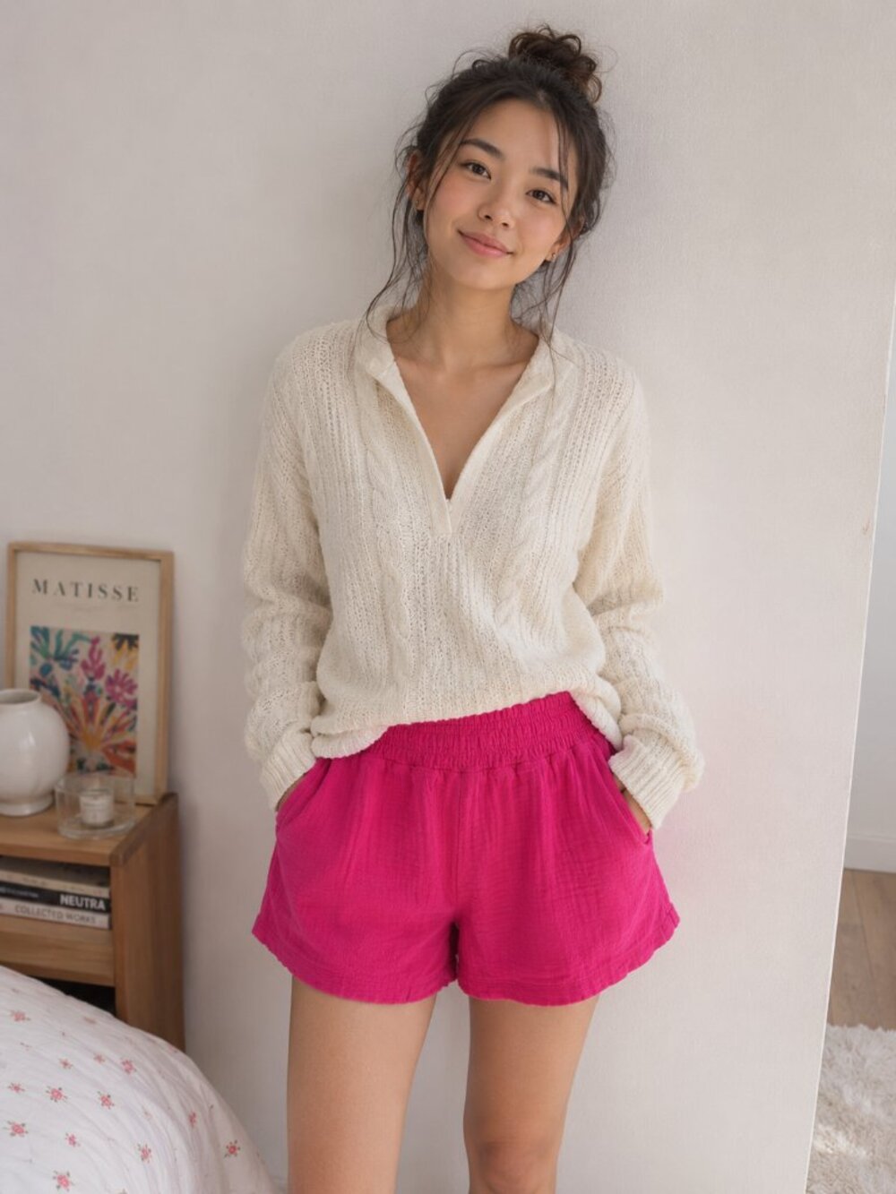 NWT Three Dots Cotton Hot Pink Shorts - XS